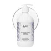 BONDIBOOST Thickening Shampoo bottle shows vegan formula for added root lift and volume