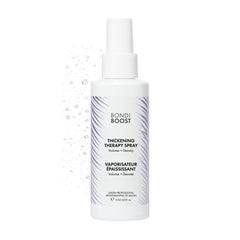 BONDIBOOST Thickening Spray bottle demonstrates root lift for fuller hair.
