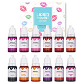 Bonnie Choice 12-color liquid pigment pack closeup with vibrant vegan lip colors for DIY gloss.