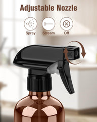 Bontip amber glass spray bottle set with lids and labels for DIY cleaners.