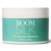 BOOM! Boomsilk face cream jar closeup highlighting rich hydration for mature skin