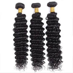 Boopwine deep wave bundle 16inch closeup shows shine and fullness for daily wear.