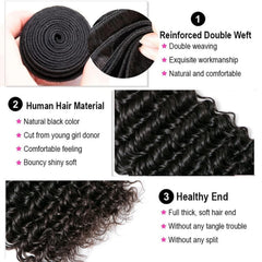 Boopwine deep wave bundle 18inch closeup emphasizes length, bounce, and natural volume.