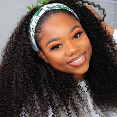 Boopwine kinky curly headband wig full-length 20 inch for natural-looking style