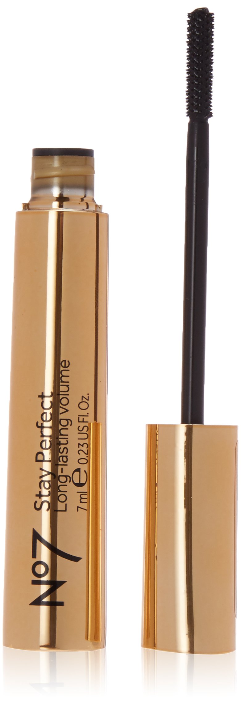Boots No7 Stay Perfect Mascara black tube provides lasting lift and defined lashes.