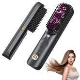 Bopcal cordless hair straightener brush travel-compact for on-the-go styling.