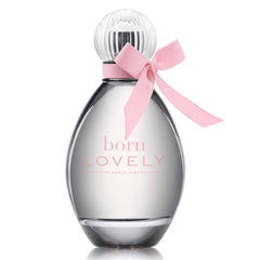 Born Lovely by SJP bottle with pink bow enhances elegant evening rituals