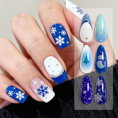Born Pretty blue gel polish application brush demonstrates smooth, even coverage for DIY nails.