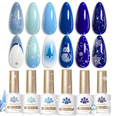 Born Pretty Christmas blue gel polish bottle shows rich night-sky color for salon-grade nails.
