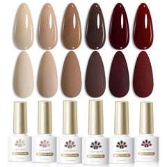 Born Pretty fall-winter brown gel polish six-color set for chic nails