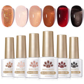Born Pretty jelly brown nail polish bottle closeup for rich fall color shine.