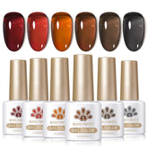 Born Pretty jelly gel nail polish amber crystal for chic fall nails