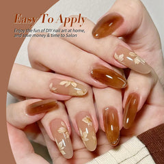 Born Pretty jelly gel nail polish orange vibrant fall color with gloss