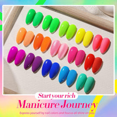 Born Pretty Neon Nail Polish Set color swatches show vibrant hues for trendy nail art.