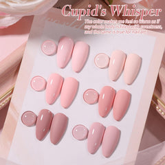 Born Pretty pink gel nail polish swatches reveal nude to rosy pink options