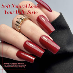 Born Pretty dark red closeup highlights deep pigmentation and smooth gel texture for precise application