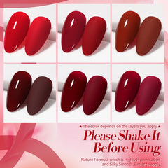 Born Pretty red gel nail polish swatches display vibrant pigments for quick color decisions