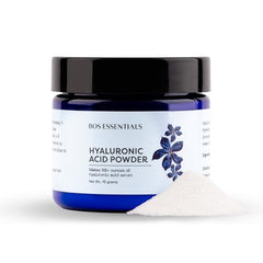 Bos Essentials HA powder measured with spoon for precise hydration boosting