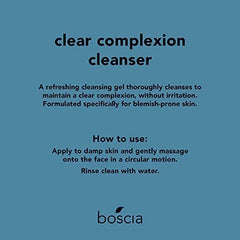 Boscia Clear Complexion Cleanser pump close-up for daily pore cleansing.