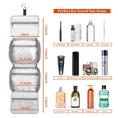Bosidu Toiletry Bag highlights two spacious compartments for toiletries and cosmetics.