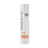 BosRevive bottle closeup shows volumizing conditioner for color-treated hair