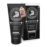 Bossman Fortify Intense Beard Conditioner bottle in shower for thicker beard conditioning