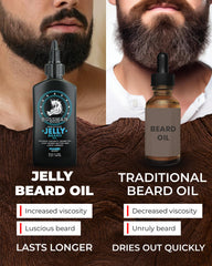 Bossman Jelly Beard Oil application clip demonstrates easy, targeted beard hydration