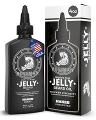 Bossman Jelly Beard Oil bottle front showing unscented formula for fragrance-free beard care.