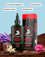 Bossman Jelly Beard Oil jar closeup showing thick, conditioning texture