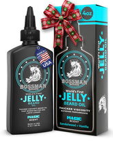Bossman Jelly Beard Oil bottle with Magic Scent delivers lasting beard moisture