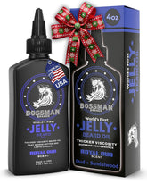 Bossman Jelly Beard Oil Royal Oud bottle demonstrates premium conditioning for beard softness.