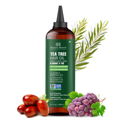 Botanic Hearth argan jojoba grapeseed oil blend highlights nourishing shine and frizz control.
