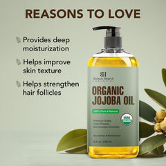 Botanic Hearth Jojoba Oil silky skin application showing smooth texture