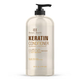 Botanic Hearth Keratin Conditioner bottle shows sulfate-free formula for all hair types with frizz control