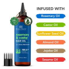 Botanic Hearth Rosemary & Castor Hair Oil dropper enables precise, mess-free application.