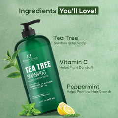 Botanic Hearth Tea Tree Shampoo lather forming a rich, refreshing cleanse