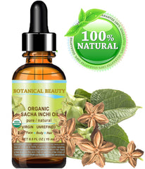 Botanical Beauty Sacha Inchi Oil packaging on a vanity for daily skincare routine