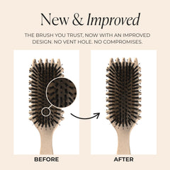 Bounce Curl EdgeLift Brush tan in use for styling and shaping curls