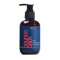 Bounce Style Curl Restoration Conditioner bottle showing hydrating formula for frizz-free curls