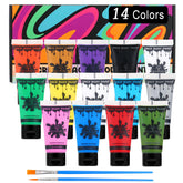 Bowitzki 14-color face paint set tubes for vibrant costuming and stage makeup.