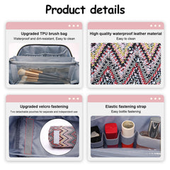 Boyatu bag shows five compartments for organized skincare and makeup