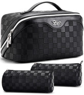 BOYATU travel makeup bag set with multiple compartments for organized cosmetics on trips
