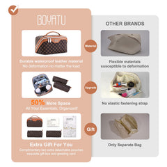 BOYATU vegan leather waterproof makeup bag demonstrates durability for travel and outdoor use.
