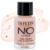 Boyd’s No Lines bottle-application shows instant wrinkle smoothing on skin
