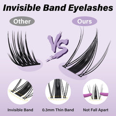 B&Qaugen Fairy Lash Clusters Kit invisible band for comfort