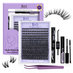 B&Qaugen Flora Lash Clusters Kit box shows complete DIY lash set for easy at-home application.