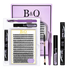 B&Qaugen lash clusters kit tray view for at-home DIY lash styling