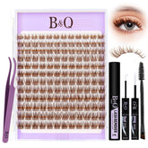 B&Qaugen Mochalash01 packaging highlights natural brown lash clusters for everyday use.