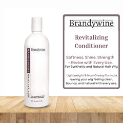 Brandywine Revitalizing Conditioner label highlights longevity benefits for synthetic and natural fibers
