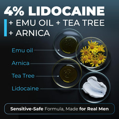Bravado Labs delay cream dab application showing easy pre-sex use.
